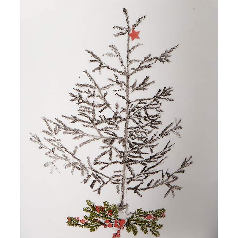 Farmhouse Christmas Collection Winter Christmas Tree Print White Dishwasher Safe Stoneware Mug, 14 oz.