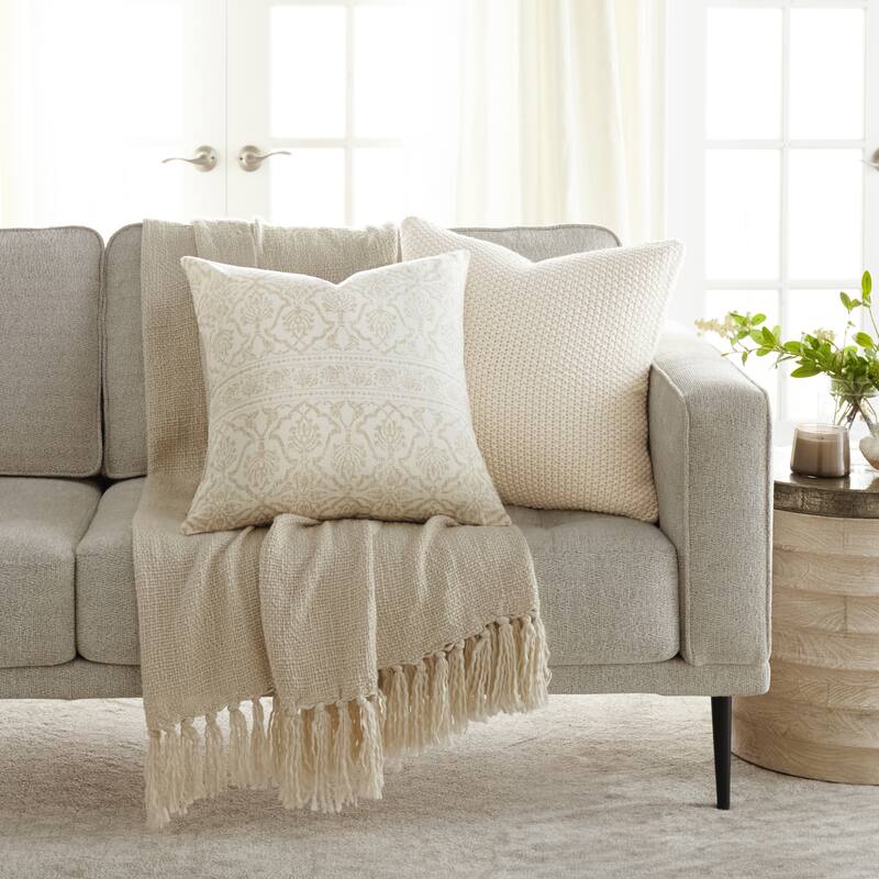 Seed Stitch Knit Acrylic Decor Throw Pillow