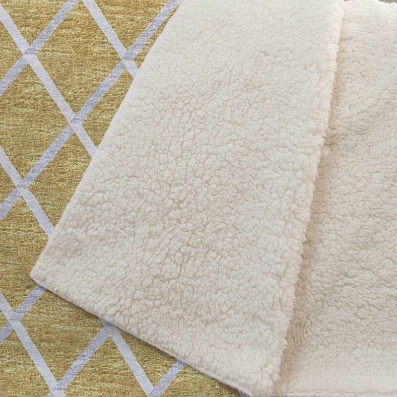 Premium Machine Washable ASB140 Lattice Sherpa Throw Blanket