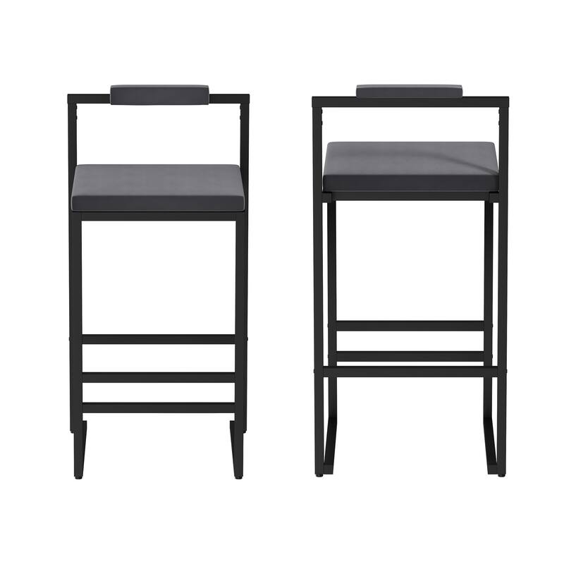 Set of 2 Upholstered Velvet Bar Stools