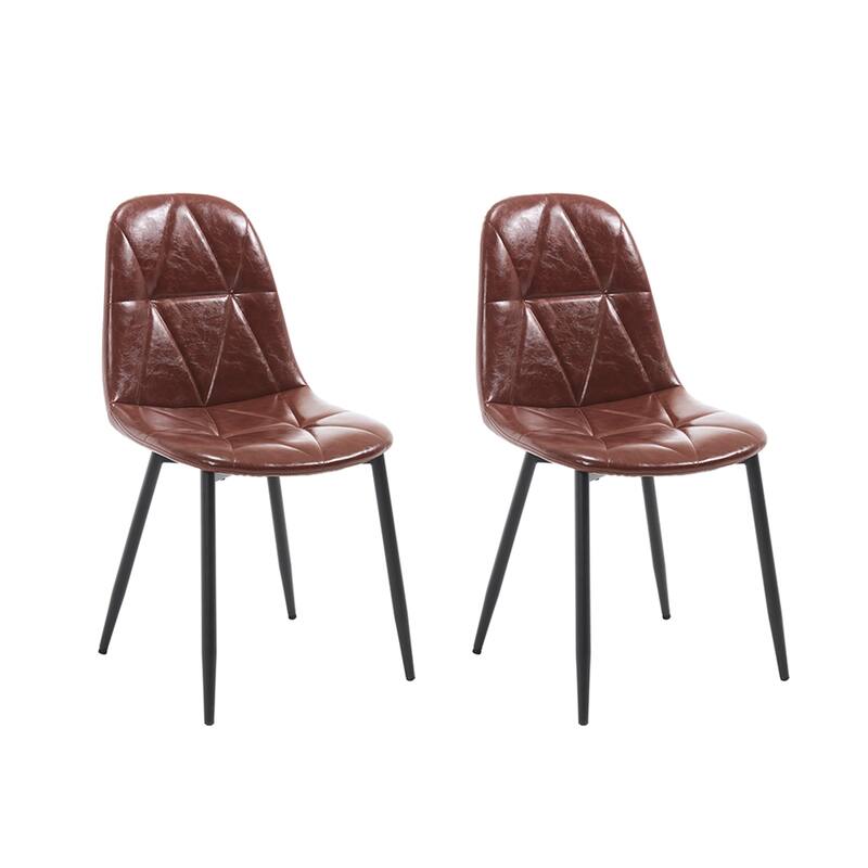 Ergonomic Dining Chairs - 330LB Capacity, Water-Resistant, Set of 2/4 - Brown - Set of 2