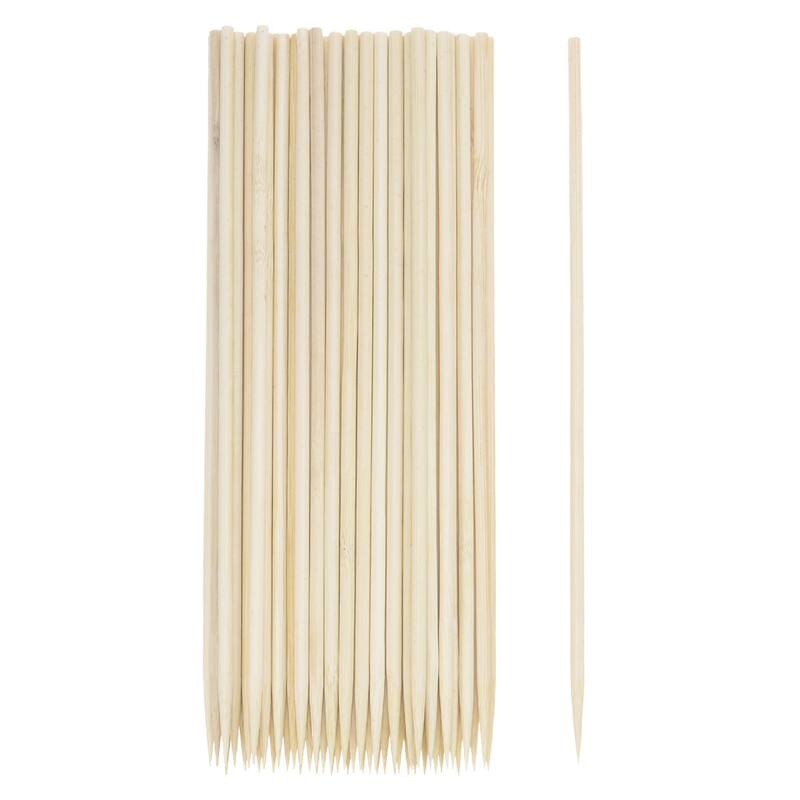 200pcs Bamboo Skewers Sticks 10 Inch 4mm Dia Natural Wooden Cocktail Picks - 10"