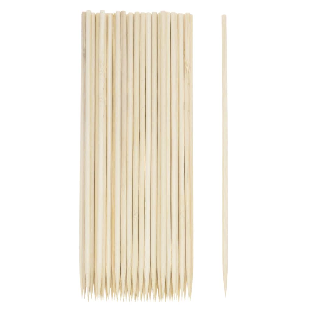200pcs Bamboo Skewers Sticks 10 Inch 4mm Dia Natural Wooden Cocktail Picks - 10"