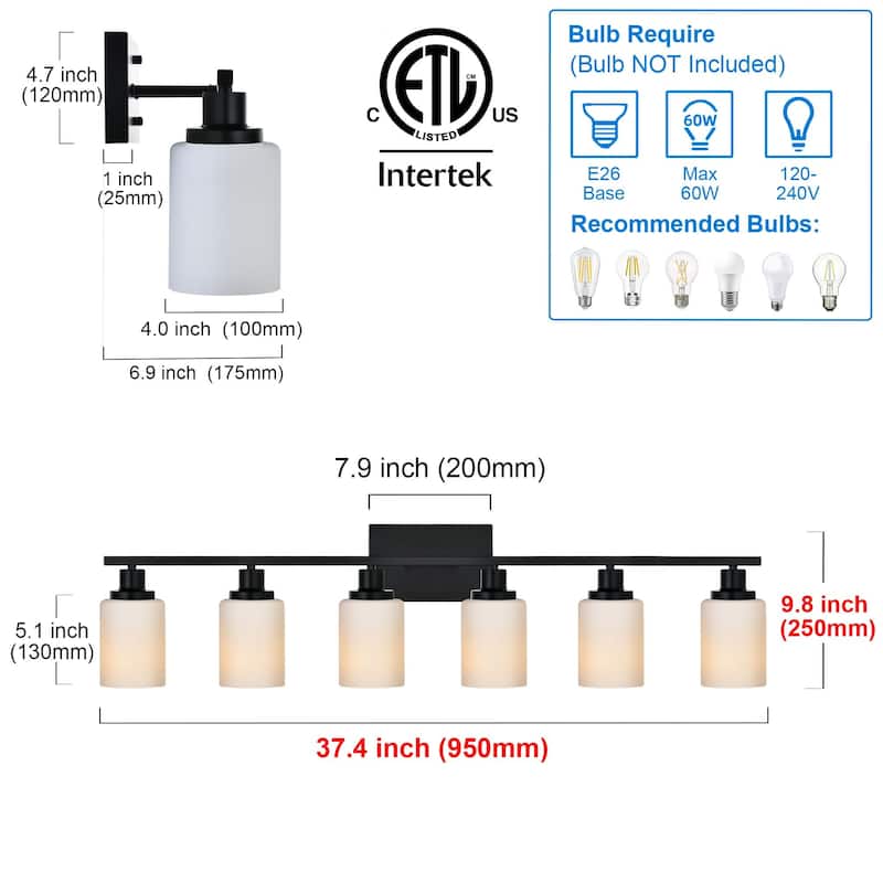 6-Light Bathroom Vanity Light