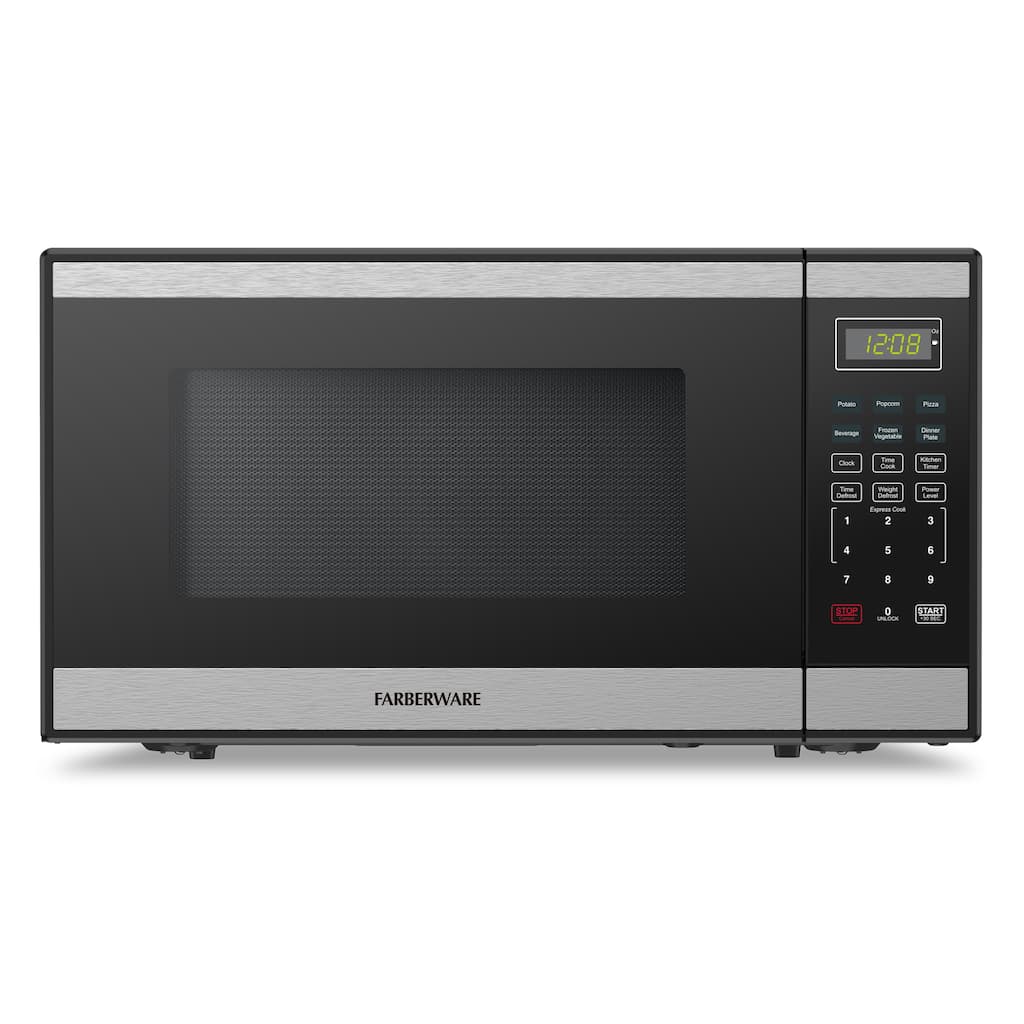 Farberware 1.1 Cu. Ft. Black & Stainless Steel 1000 Watt Countertop Microwave Oven