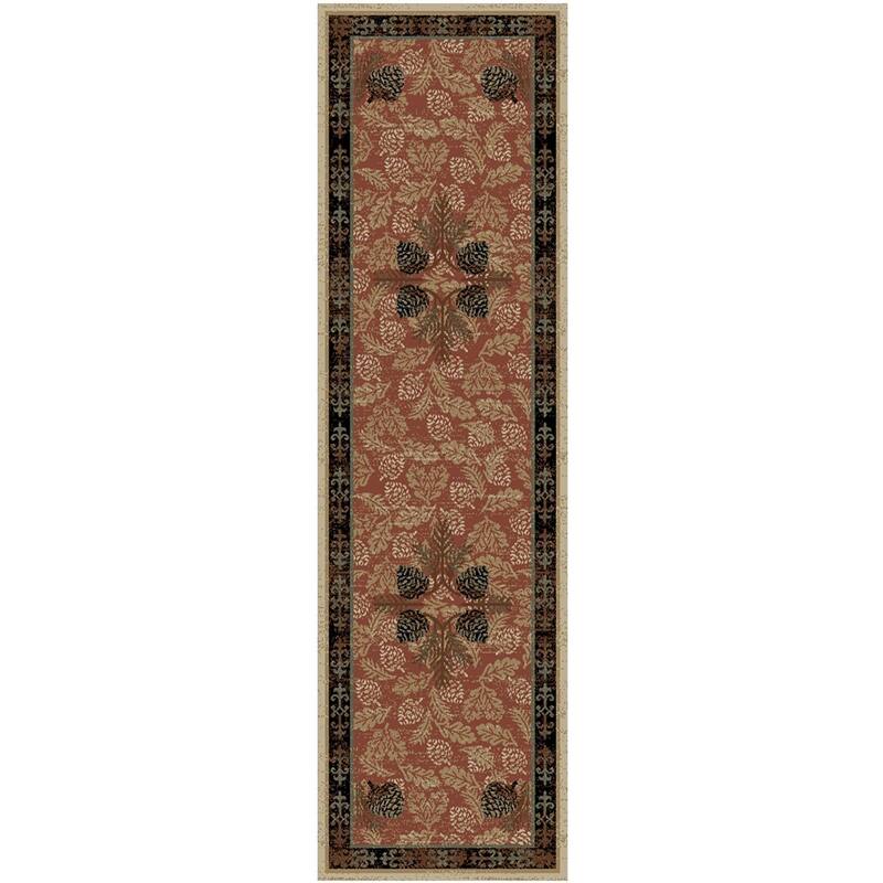 American Destination Lodge Pinecone Rug - 2'3"x7'7" - Brick