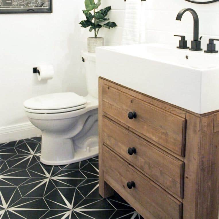 Merola Tile Trident Hex Nero 8-5/8" x 9-7/8" Porcelain Floor and Wall Tile