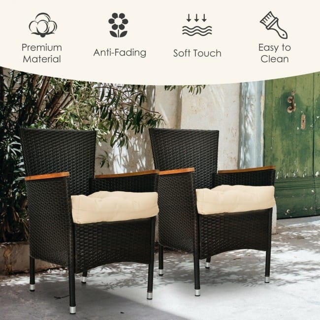 21" x 21" Patio Chair Seat Cushion Pads for Indoor and Outdoor - 21" x 21" x 4" (L x W x H)
