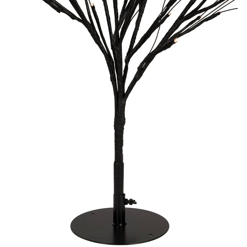 Pre-Lit Halloween Twig Tree - Black - 39" - Warm White LED Lights