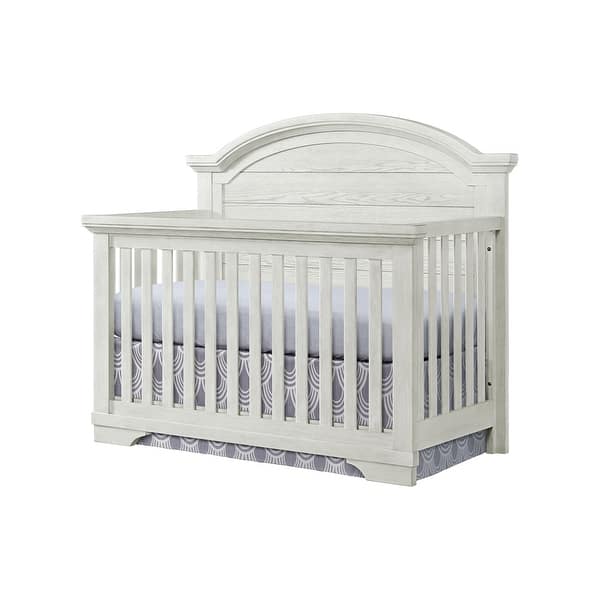 slide 2 of 8, Foundry 56" Wide Arch Top Convertible Crib, White Dove