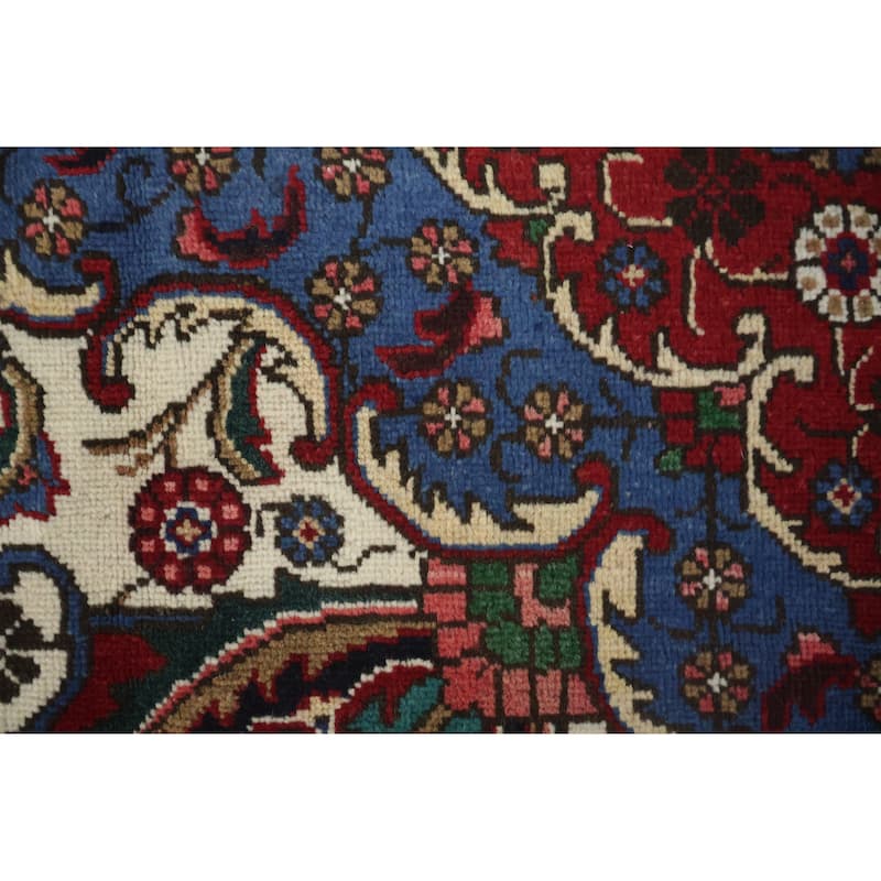 Hand Knotted Oriental 100% Wool Carpet Traditional Geometric Red Tabriz Area Rug - 13' 1'' X 10' 1''