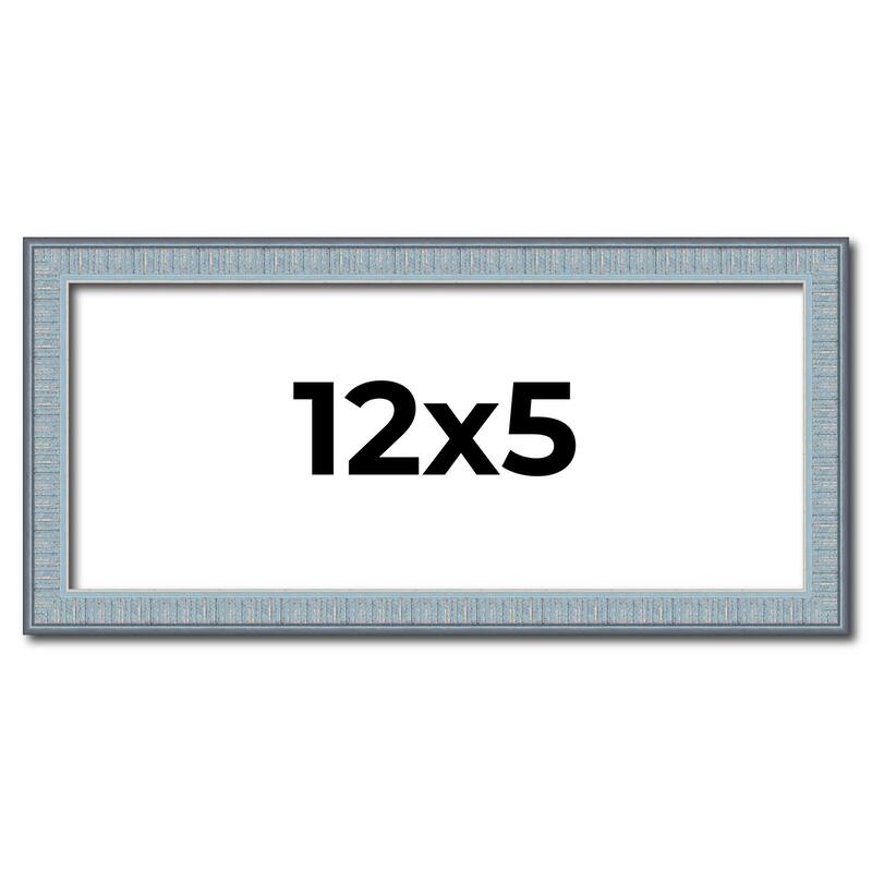 12x5 Frame Rustic Sky Blue Solid Wood Picture Frame | 0.75 Inch