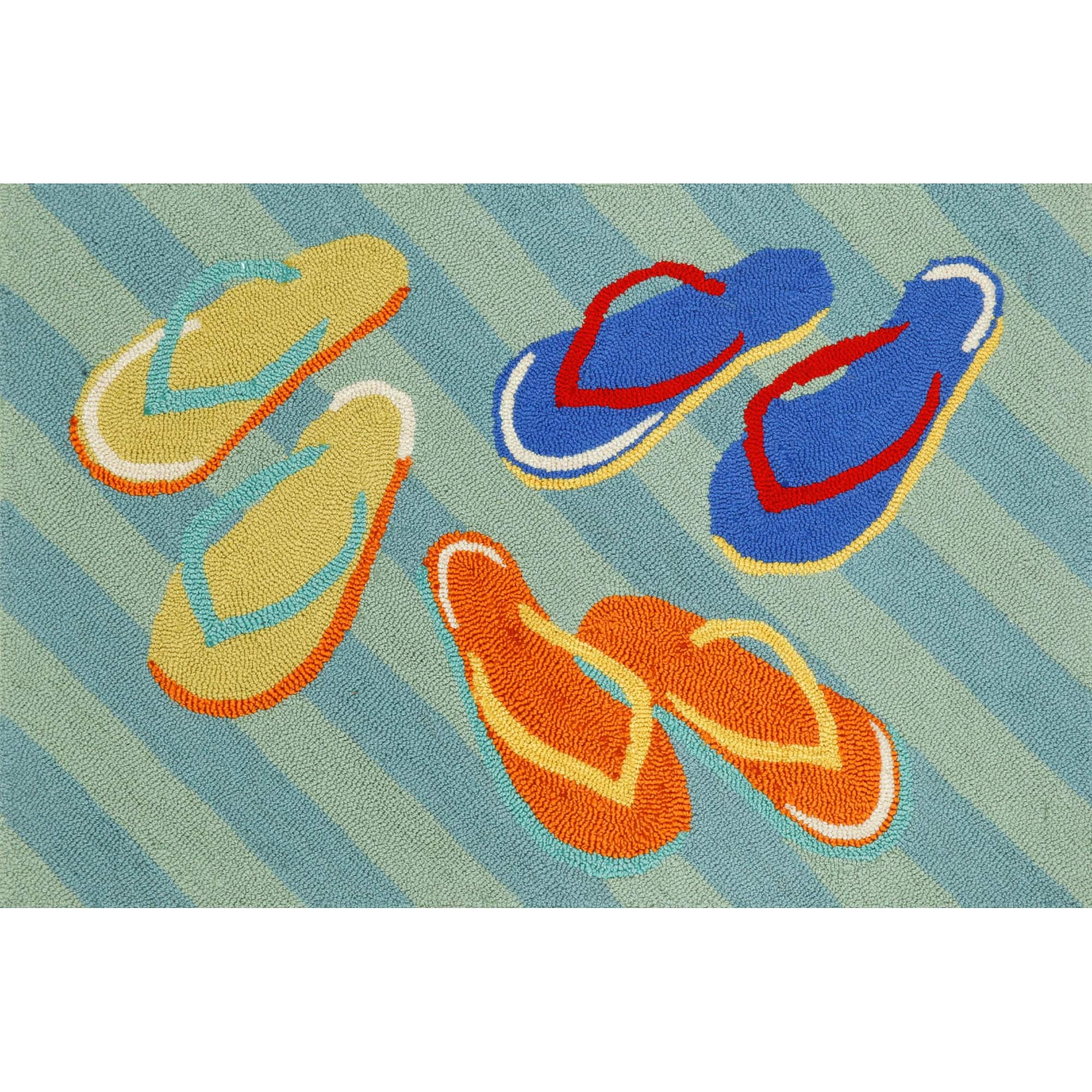 Lush Decor Frontporch Flip Flops Indoor/Outdoor Rug