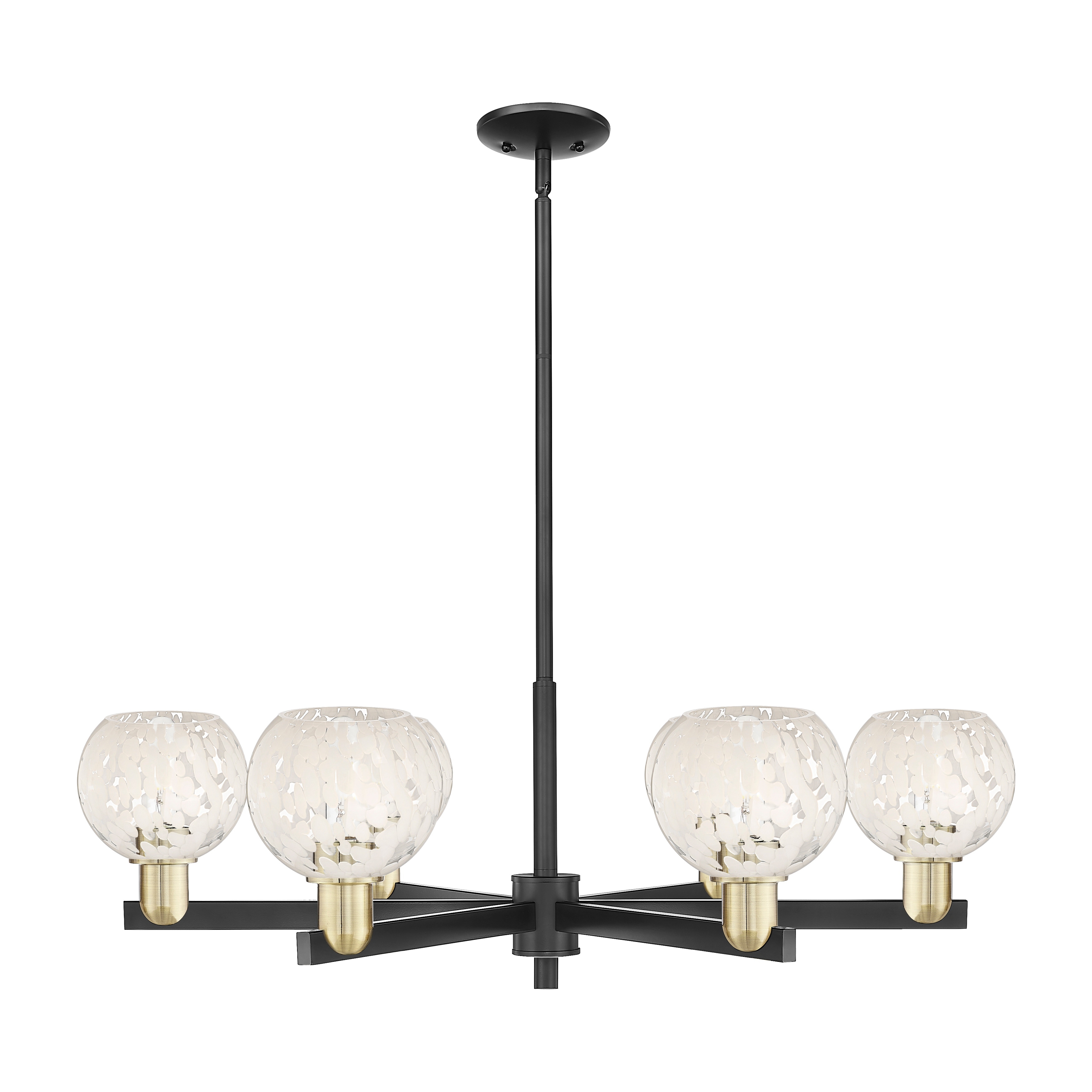 Innovations Lighting Endless Possibilities Arcadia - White Mouchette - 6 Light 36" Stem Hung Chandelier