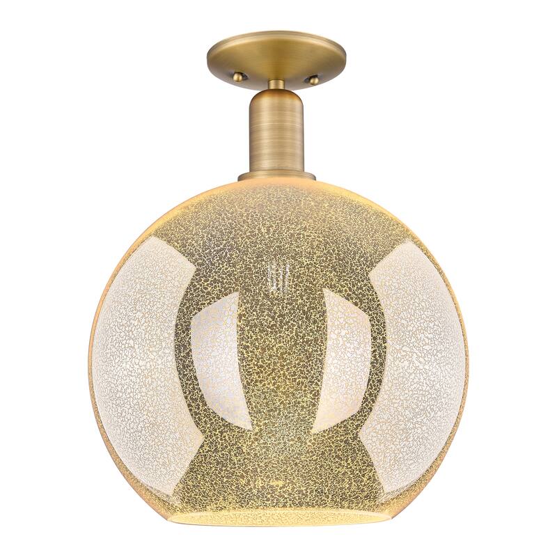 Innovations Lighting Endless Possibilities Arcadia - Athens - 1 Light 12" Semi-Flush Mount - Mercury/Brushed Brass