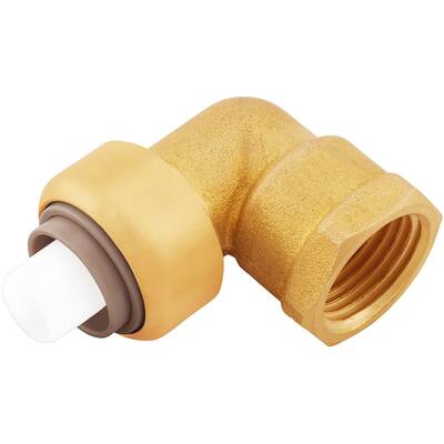 Jones Stephens 1/2" FPT PlumBite Push On 90� Elbow Adapter, Bag of 1