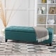 preview thumbnail 2 of 100, Mission Tufted Fabric Storage Ottoman Bench by Christopher Knight Home - 50.50"L x 18.75"W x 16.00"H Dark Teal