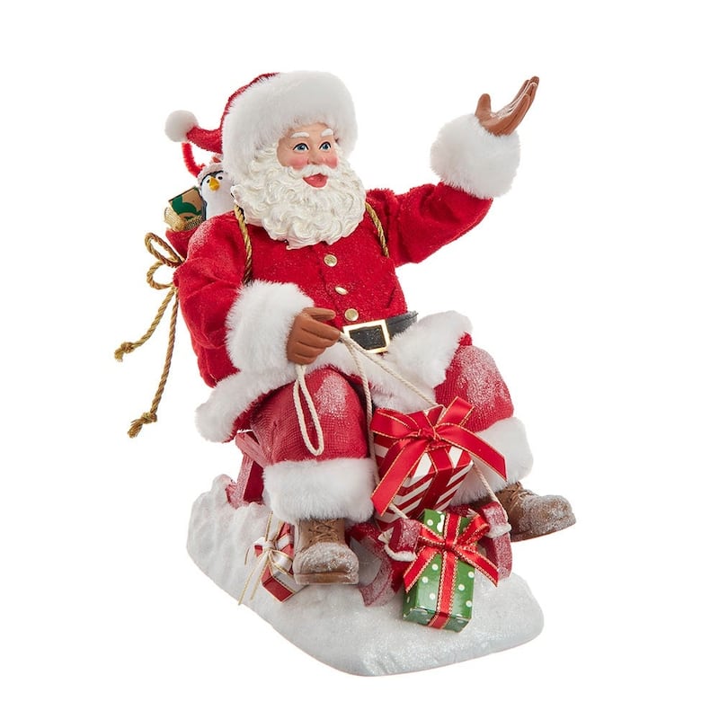 Kurt Adler 8.5-Inch Fabriche Santa on Sled