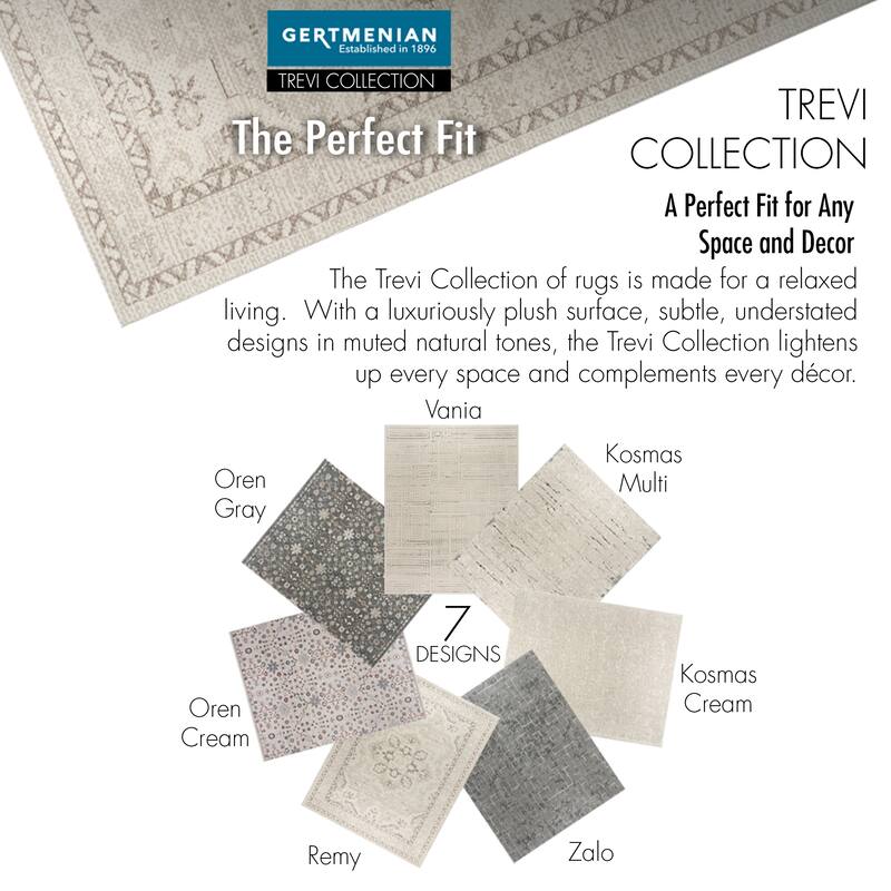 Gertmenian Trevi Polyester High-Low Plush Neutral Modern Abstract Indoor Area Rug Collection