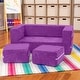 preview thumbnail 40 of 48, Jaxx Zipline Modular Kids Loveseat with Ottomans Grape