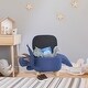 preview thumbnail 16 of 14, Critter Sitters 15-In. Seat Height Denim Blue Triceratops Dino Storage Ottoman, Furniture for Nursery, Bedroom, and Playroom