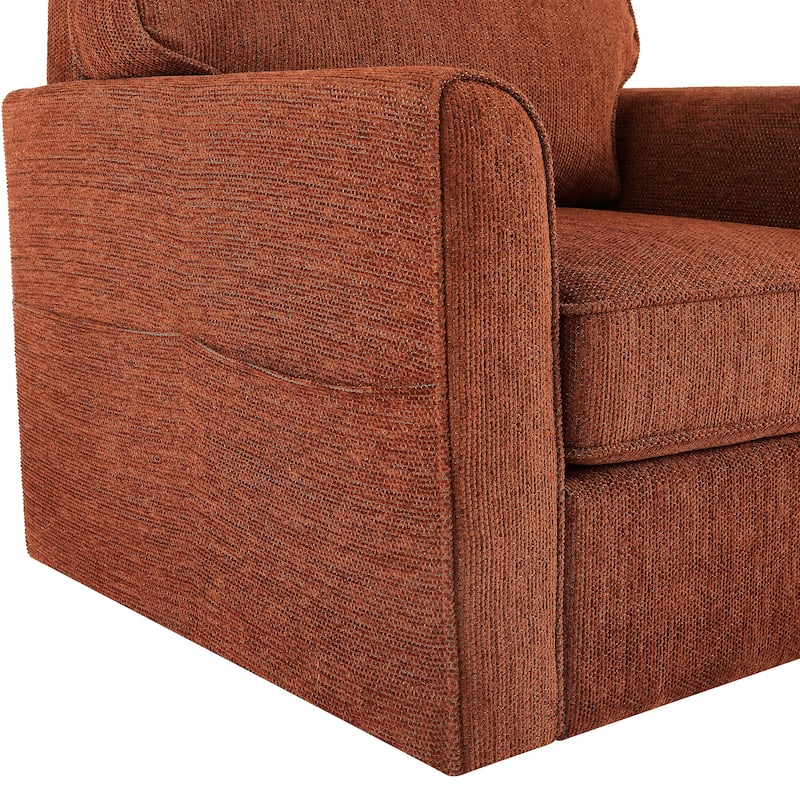 360° Swivel Chair Accent Barrel Armchair Swivel Sofa Chair with Side Pockets for Living Room, Bedroom, Office and Hotel
