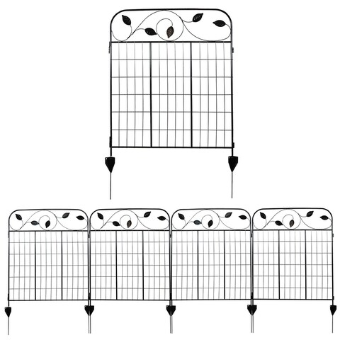 Sunnydaze 4-Piece Romantic Vines Decorative Garden Fence Panels - 10-Feet Overall