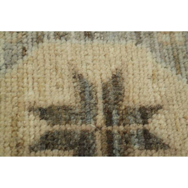Vegetable Dye Wool Oushak Turkish Area Rug, Geometric Carpet - 9' 9'' X 8' 0''