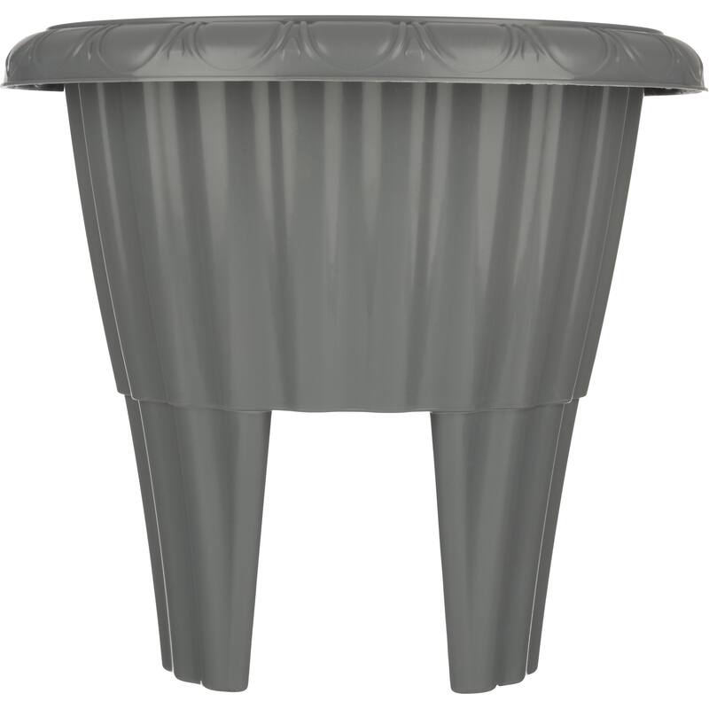 Pure Garden 13.5-n Round Railing Planter - 2.64-Gal Outdoor Flower Pot