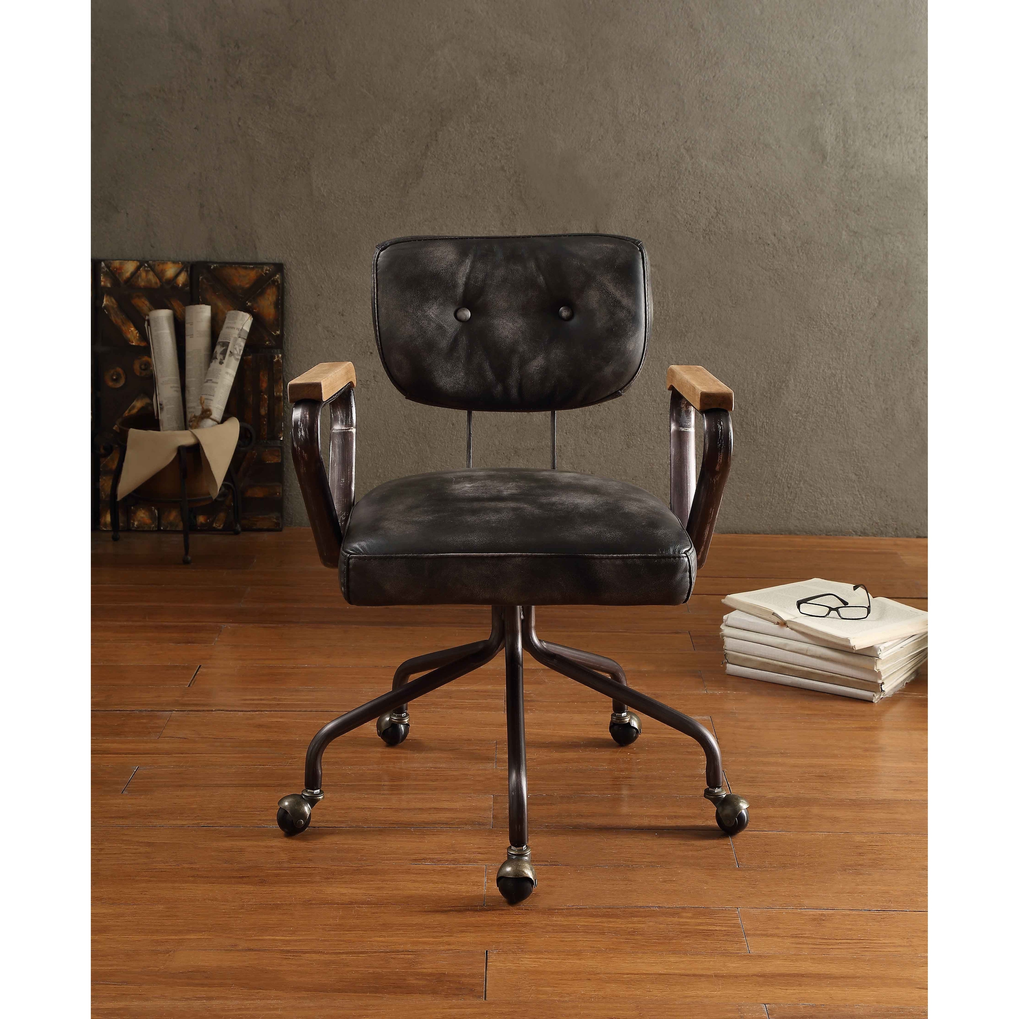 Leather retro office sale chair