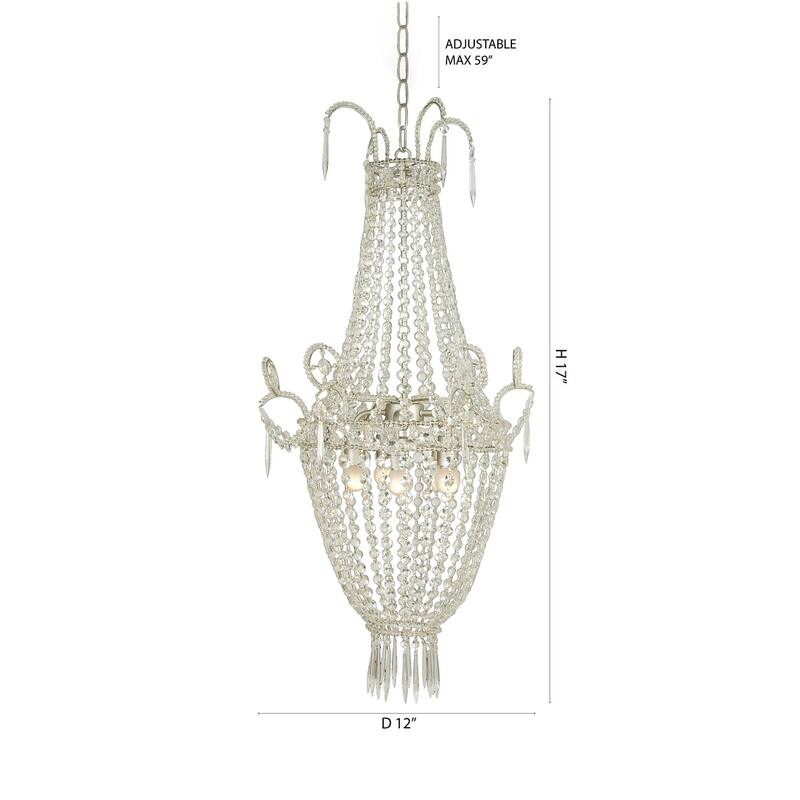 5-Light Chrome Chandelier With Clear Crystals