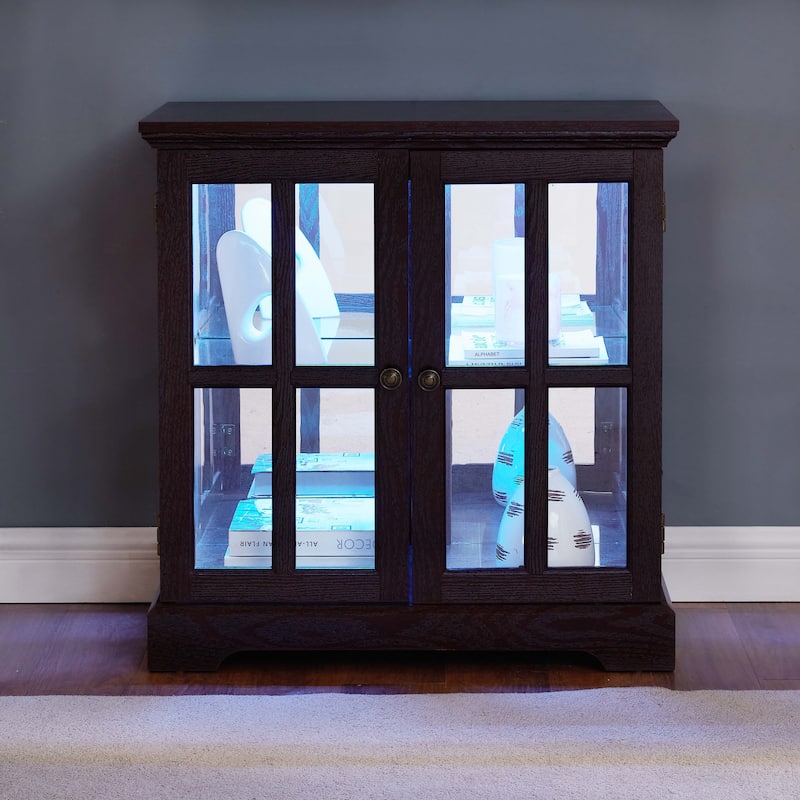 LED Curio Display Cabinet,Cherry
