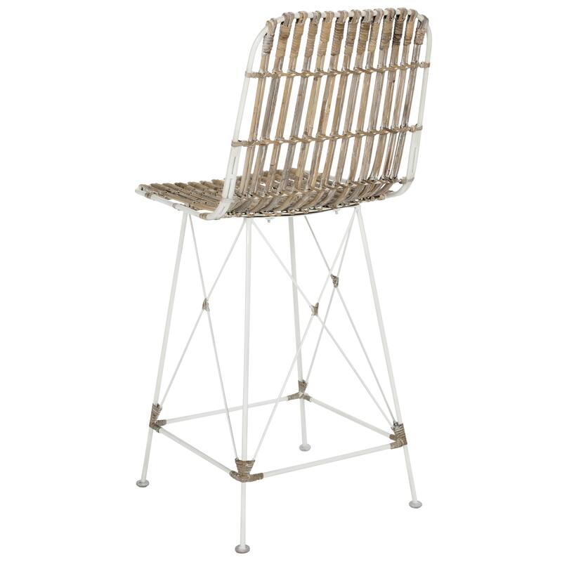 SAFAVIEH Shinako 37.5-inch Wicker Croco Brown Counter Stool (Set of 2) - 18.1" x 20.9" x 37.4" - 18Wx21Dx37H