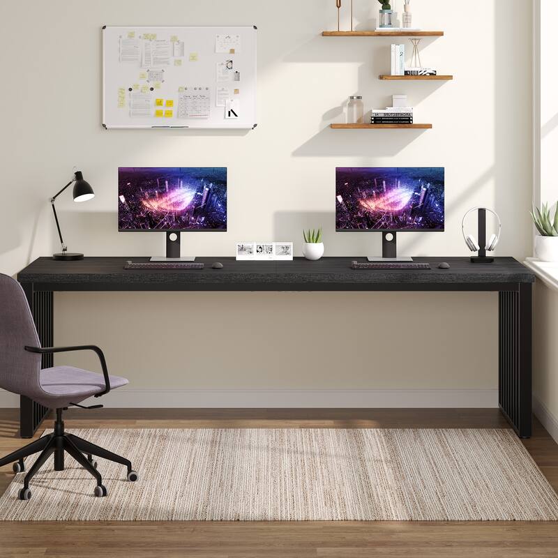 78.7-Inch 2 Person Computer Desk, Wood Writing Executive Desk for Home Office