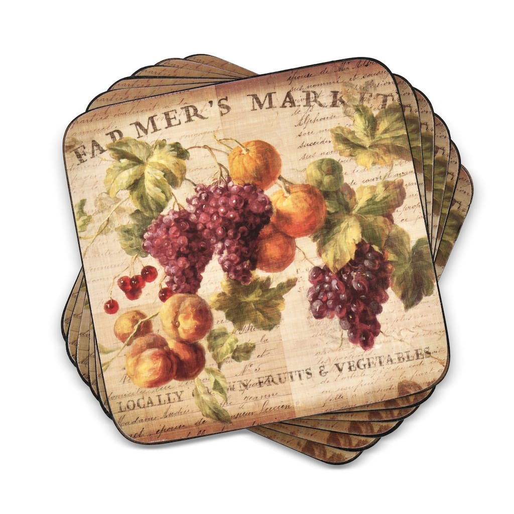 Pimpernel Set of 6 Abundant Fall Coasters - 4 Inches Sq.