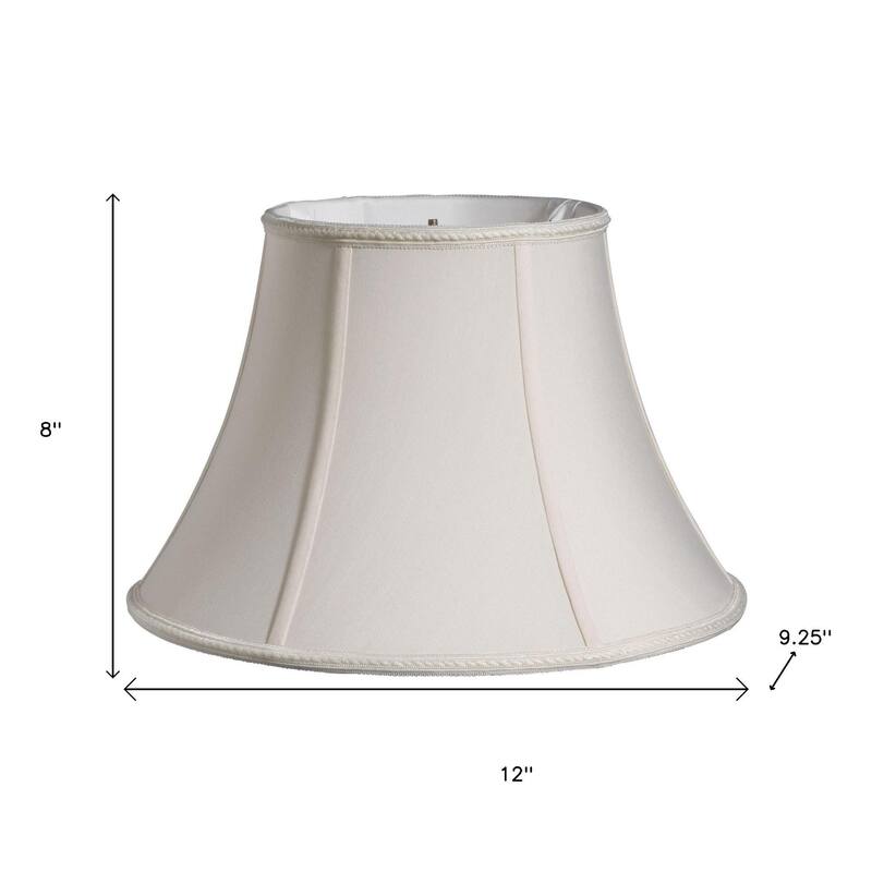 HomeRoots Cream Shantung Silk Oval Lamp Shade - 12"x12"x10"