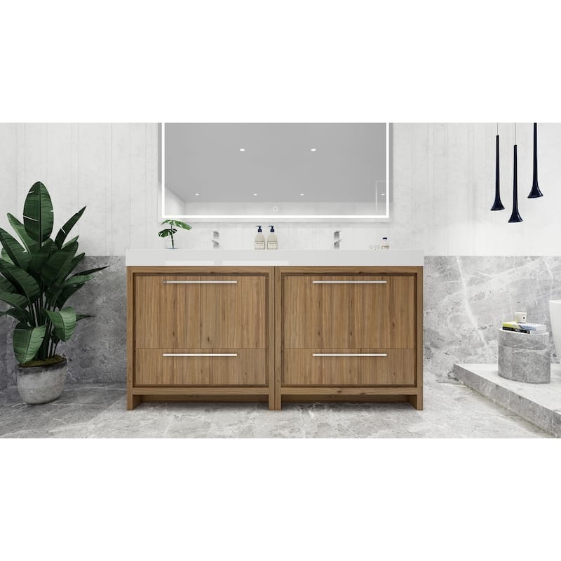 Dove 72'' Freestanding Vanity with Double Reinforced Acrylic Sink