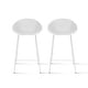 preview thumbnail 10 of 38, Set of 2 26-inch Contemporary Eiffel Dowel DSW Counter Height Stool Barstool With Backs For Kitchen Home Side Break Room White