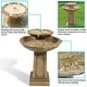 preview thumbnail 3 of 5, 2-Tier Beveled Flower Outdoor Water Fountain 28" Garden Patio Feature