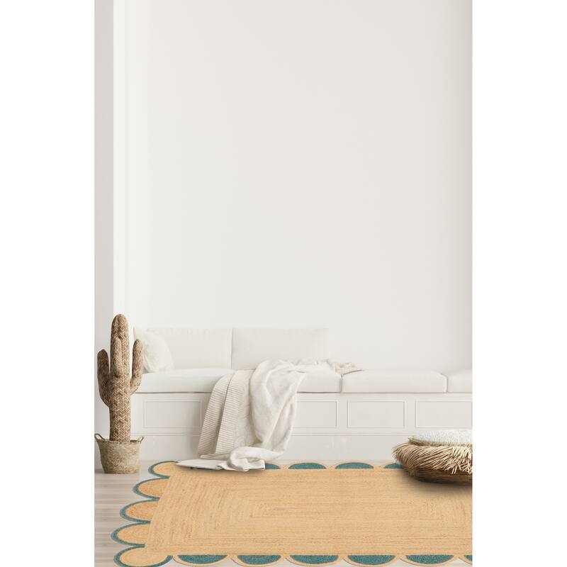 ECARPETGALLERY Braided Weave Palas Denizli Tan Jute Rug - 4'6 x 6'7