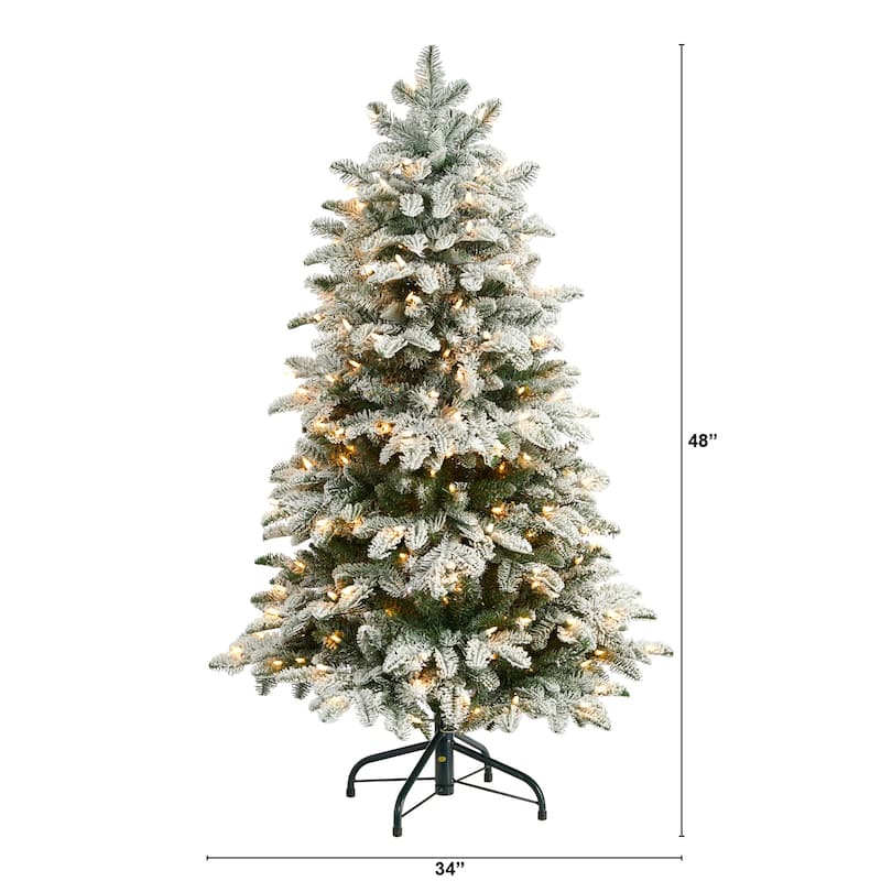 4Ft Artificial Christmas Tree with Lights - Pre-Lit Holiday Tree, Compact Design, Bendable Branches, Festive Home Decor