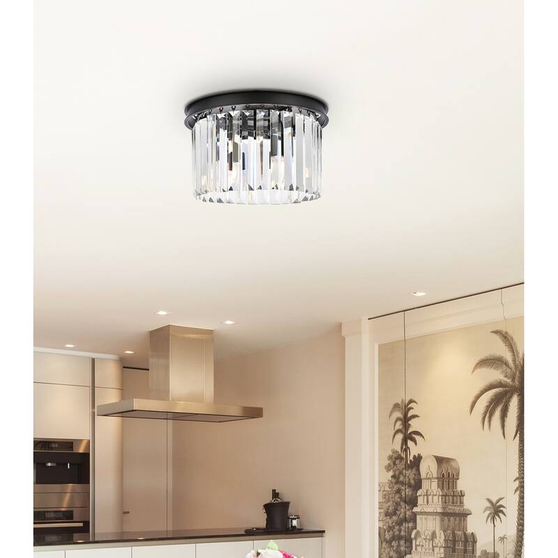 Royce Edge 3-Light Matte Black Flush Mount