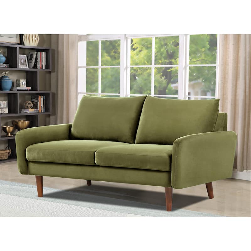US Pride Furnitirue 58''W Tapered Legs Kent Velvet Loveseat