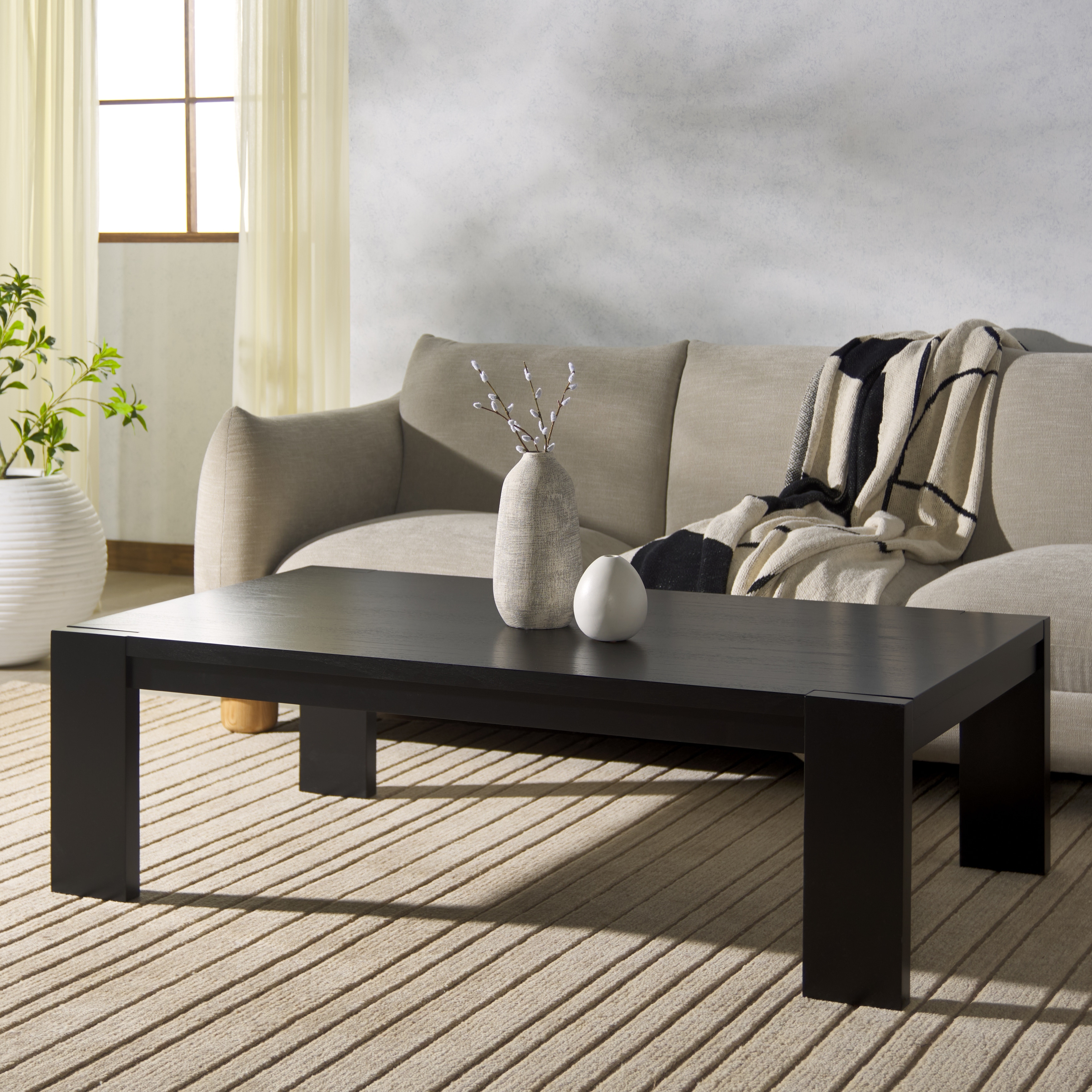 SAFAVIEH Couture Nikole Scandinavian Wood Coffee Table, 54-Inch - 54"W x 31"D x 16"H