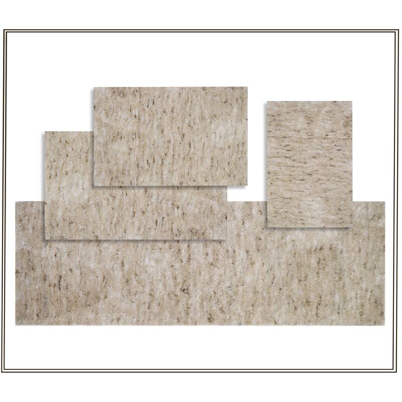 Home Weavers Cloud Comfort 100% Microfiber Bathroom Rug Non Slip Bath & Water Absorbent Soft Bath Mat 4 PC Set with Runner - 17"x24", 21"x34", 24"x40", 22"x60" - Ivory