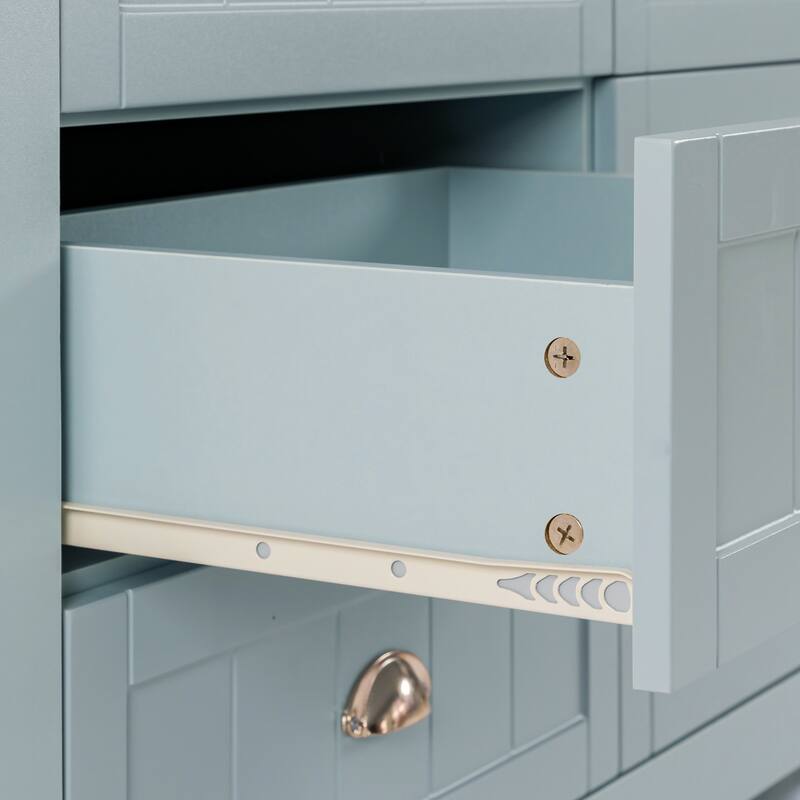Drawer Dresser Cabinet with Retro Shell-Shaped Handle