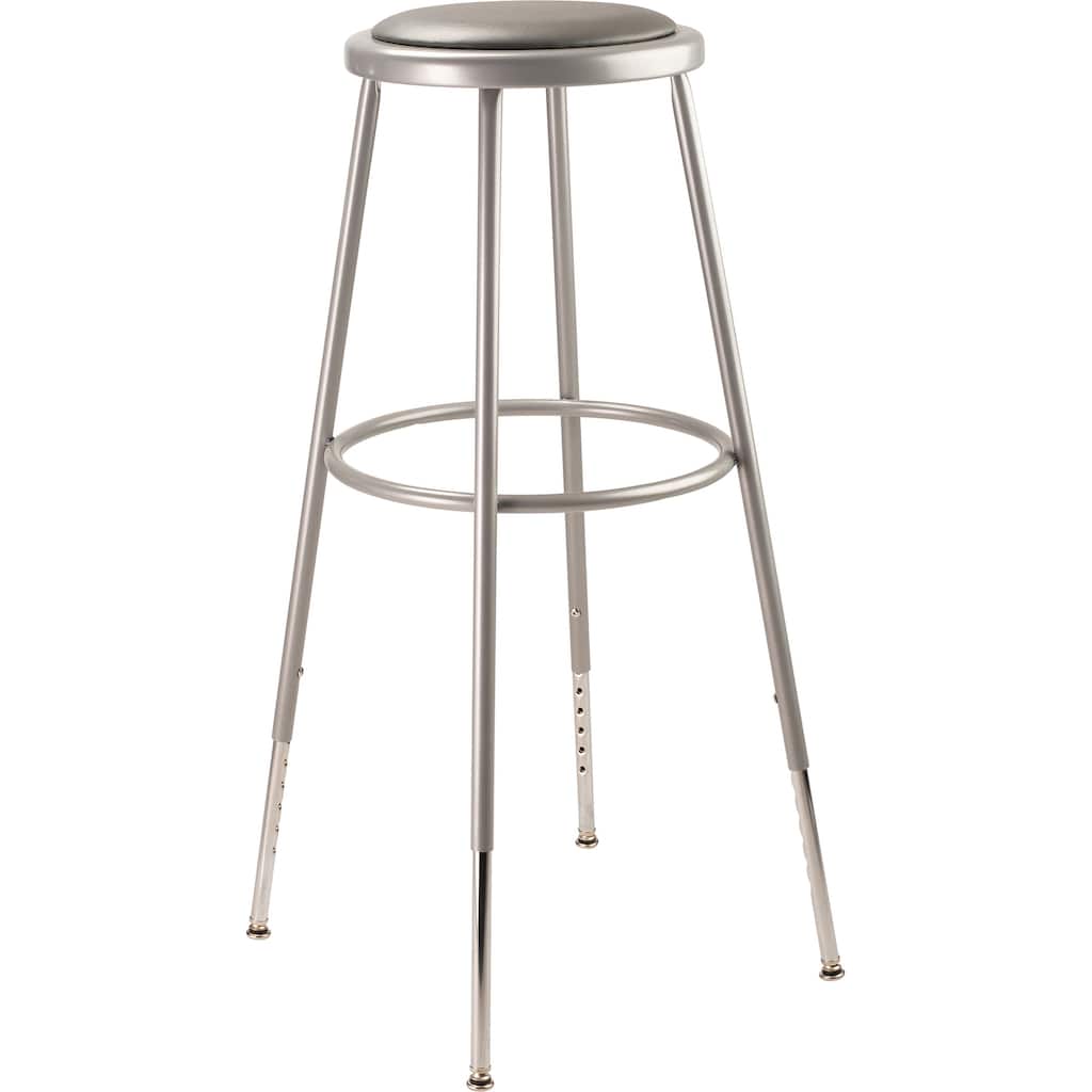 NPS 32 -39" Height Adjustable Heavy Duty Vinyl Padded Steel Stool, Grey