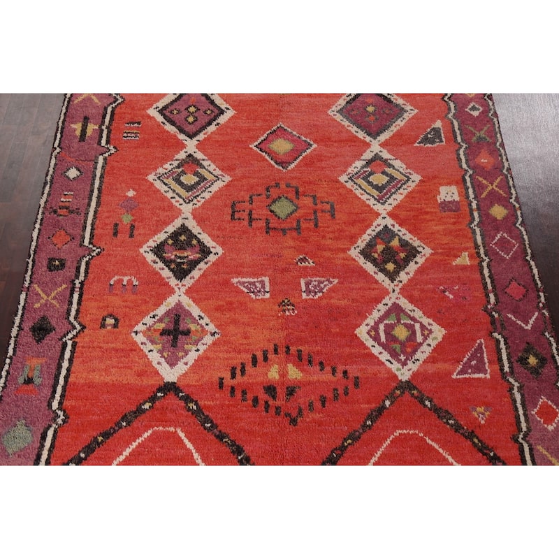 Tribal Oriental Moroccan Dining Room Area Rug Wool Hand-knotted Carpet - 8'0" x 11'0"