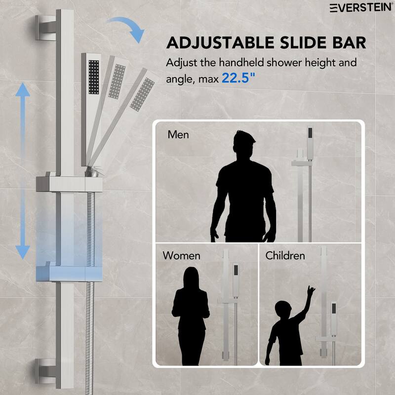 Dual Shower Head System with 10" High Pressure Handheld Spray And Slide Bar