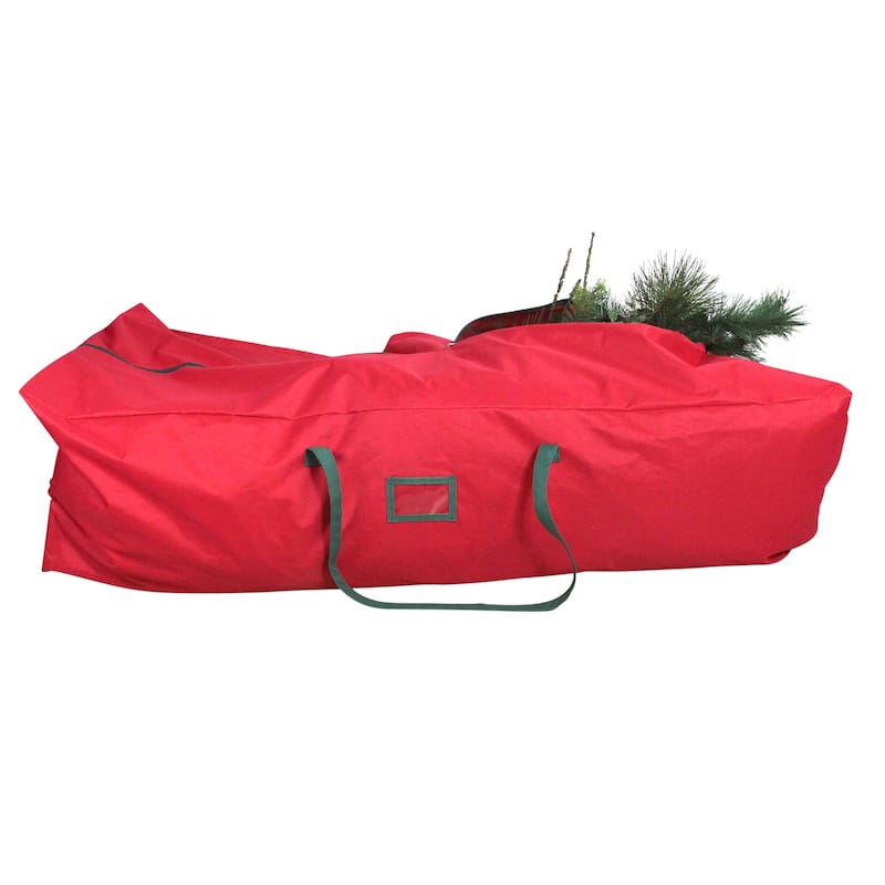 7.5' Red and Green Rolling Artificial Christmas Tree Storage Bag - 7.5"